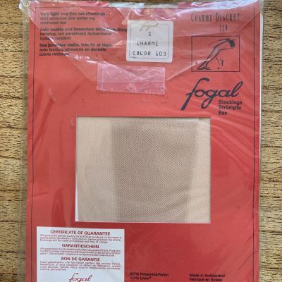 Fogal Stockings Charme Discret 229 ~ Fine Net Stockings w/Lace Garter Top-Swiss