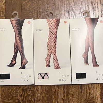 3x A New Day Women's Size L/XL Fashion Tights Black