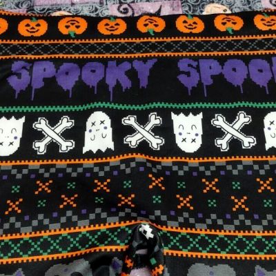 Purple Spooky Leggings XS Halloween 25