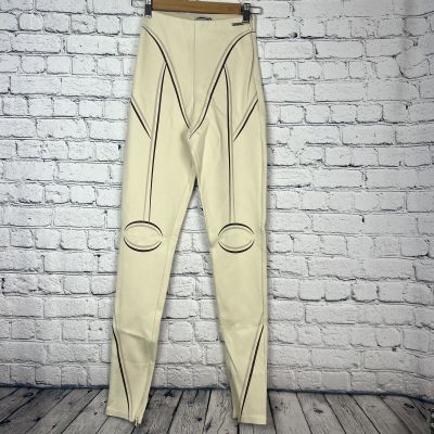 Maniere De Voir Leggings Women's Cream Size 2 NWT