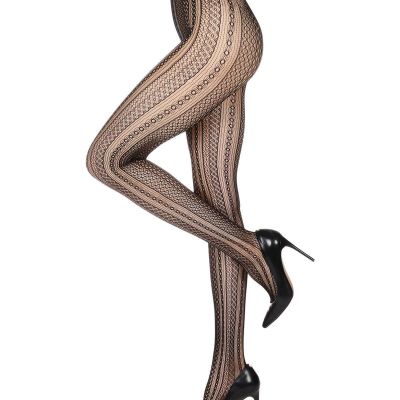 Women's Optic Spiral Sheer Net Nylon Tights