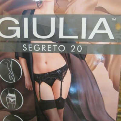 GIULIA  SEGRETO CLASSIC GARTER STOCKINGS FINE EUROPEAN 20 DEN 2 SIZES BLACK