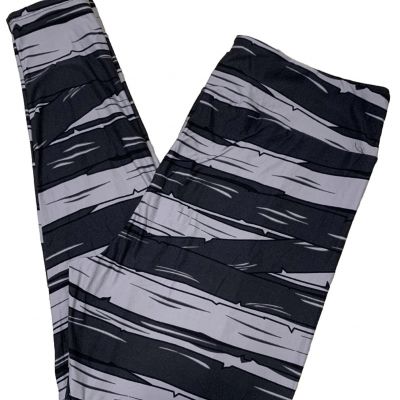 LuLaRoe Womens Leggings Size TC2 Mummy Wrap Black Gray Halloween Plus 18+ NWT