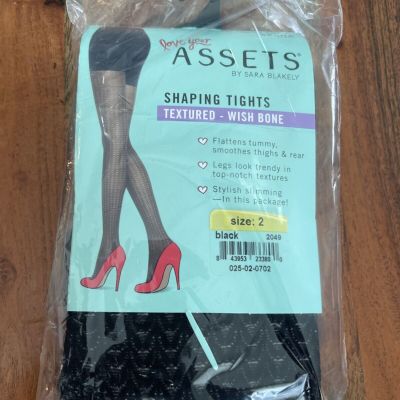 Spanx Love Your Assets Shaping Tights Textured Wish Bone Black Size 2 (2049) NWT