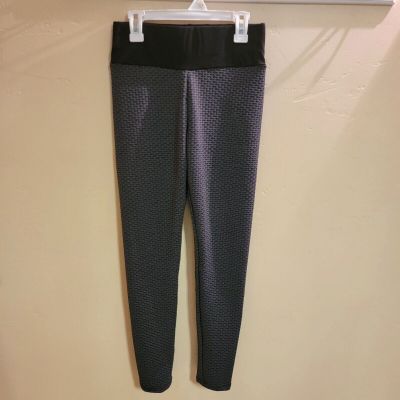 Women's Leggings Black Gray Size M Gym Fitness Yoga Workout Athleisure Bottoms