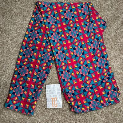 LuLaRoe TC Multicolored Abstract Geometric Leggings Tall & Curvy