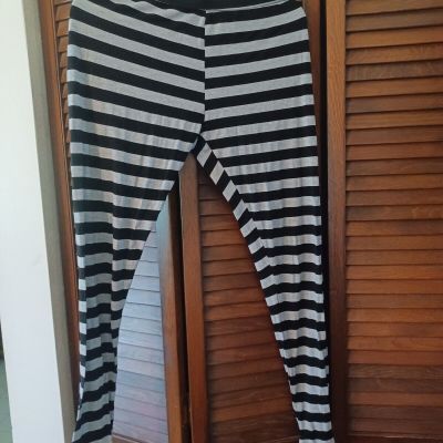 Black And Gray Striped Fairy/ Pirate/ Renaissance Leggings Size M