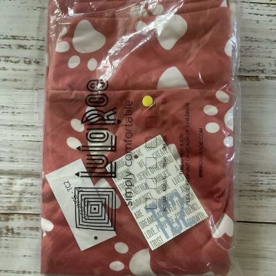 NWT LuLaRoe TC2 Tall Curvy 2 Leggings - Pink With Paw Print Design