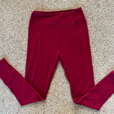 LuLaRoe Leggings - One Size - Solid - Red/Burgundy Color - Excellent condition