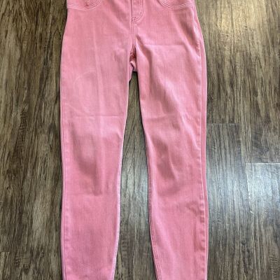 SPANX Size Large Ankle Jean-ish Leggings Rose Blush Slimming Stretch Pull On