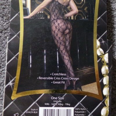 Electric Lingerie crotchless lace bodystocking black OS