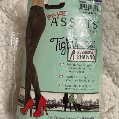 SPANX Assets Sara Blakely Reversible Shaping Tights Women's 5 Flipside Diamond