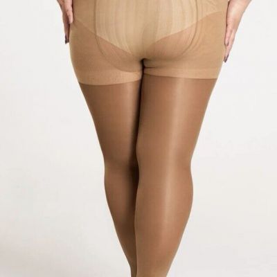 Shiny Pantyhose Tights Glossy Suntan Queen XL to 2X Casual Hose Plus 100 Denier