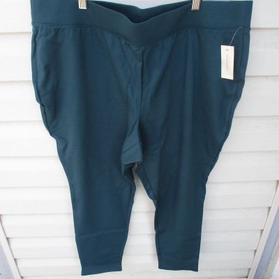 CATHERINES 2XWP Women's Plus Full Length Teal Color Pull On Jegging, NWT, Petite