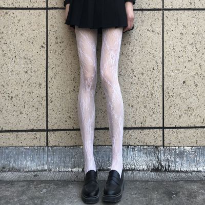 Sexy Flower Design Hosiery Women Hollow Bottoming Stockings Japanese Style Lace