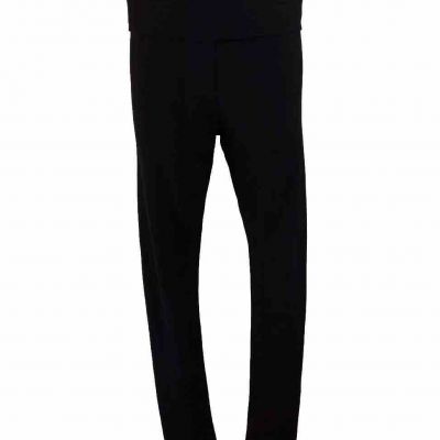 Yoga Pant Black 2XL Fold Down Waist Stretch Legging Comfort HY Slimming