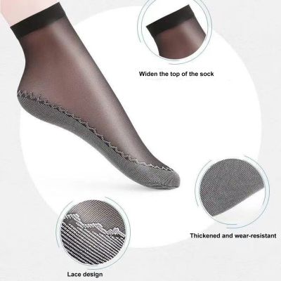 10 Pairs Transparent Socks Solid Color Cool See Through Ankle Sock Short