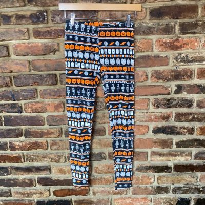 No Boundaries Black Orange Halloween Leggings Women's Size Small