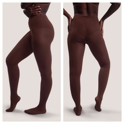 Nude Barre brown ballet 5PM Footed Opaque Tights