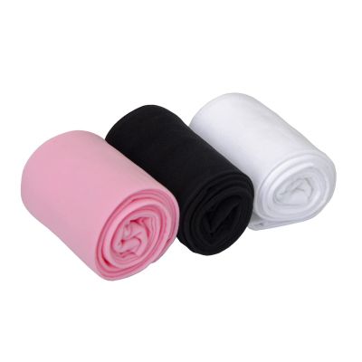 3-Pack Girls Microfiber Tights Multiple Colors White/Black/Pink 4-6