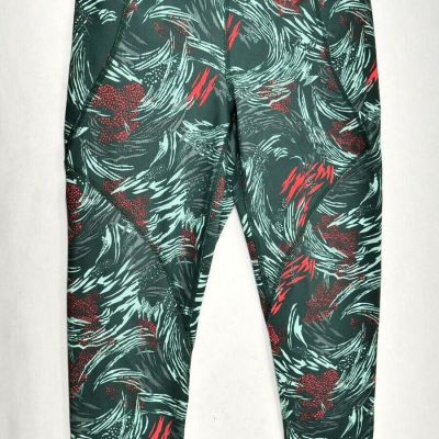 Patagonia Green Print Centered Crop Yoga Leggings Activewear  Womens Medium