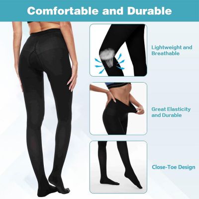 1 Pair Ladies Women Medium Weight Compression Pantyhose 20-30mmHg Support Tights