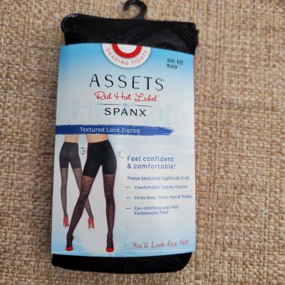 Spanx Assets Shaping Tights Size 4/D Textured Lace Zigzag 5'4