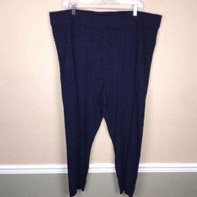 Torrid Women’s Woven Argyle Knit Navy Blue Pull On Leggings Sz 5 / 5X