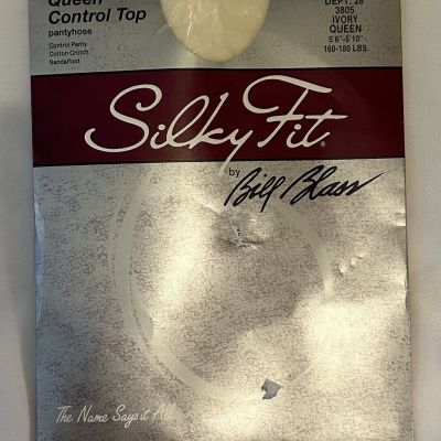 Silky Fit Ivory Control Top Pantyhose Size Queen NEW