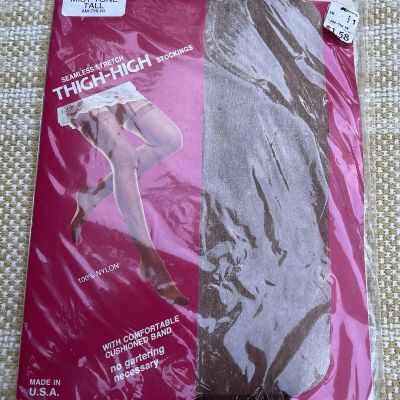 Vintage K-Mart Seamless Stretch Thigh-High Stockings Size tall Mist Tone
