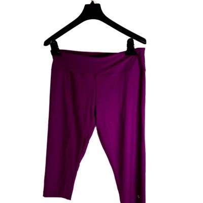 Bally Total Fitness Purple Workout Exercise Athletic Knee-High Leggings Large