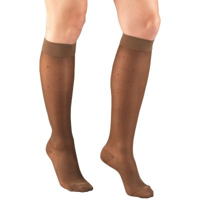 Truform Women's Stockings Knee High Sheer Dot Pattern: 15-20 mmHg M ESPRESSO