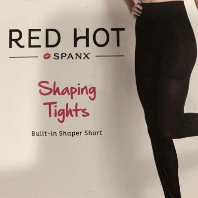 Spanx Red Hot Shaping Panty Tights Black Size 4... 5’-6’ 180-220lbs