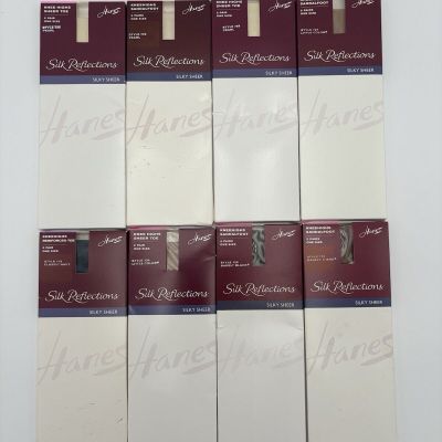 Lot of 8-2pks (16 Pairs) Hanes Silk Reflections Women's Size KneeHighs