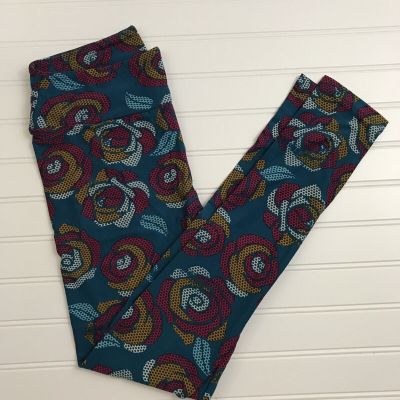 NWT LulaRoe OS Legging Rose Roses Flower Floral Pattern Women’s One Size New LLR