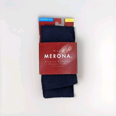 NEW Merona Opaque Tights Control Top Navy Blue Small NOS