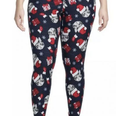 Terra and Sky Leggings Cats With Hats Soft Navy 3X (24W-26W) NWT