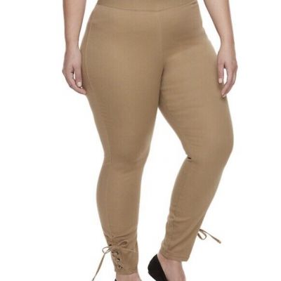 Utopia Twill Skimmer Leggings Pants size 2X New 27” inseam Khaki skinny