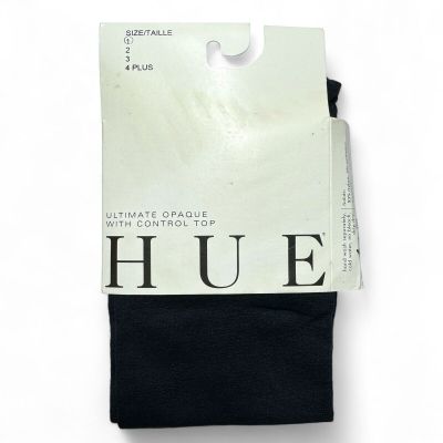 HUE Navy Blue Ultimate Opaque Control Top Tights Womens Size 1 U3271 ~ 1 Pair