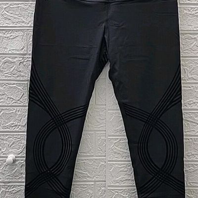 New Fanka Body Sculpt 7/8 Reversible wear Breathable Legging Black Size 2XLarge