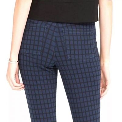 SPANX Jean-ish Checkered Ankle Denim Leggings - 20056R - Navy Blue - S