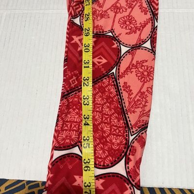 Lularoe Womens Pants Tall & Curvy Red Hearts Valentines Day Love Leggings Tight