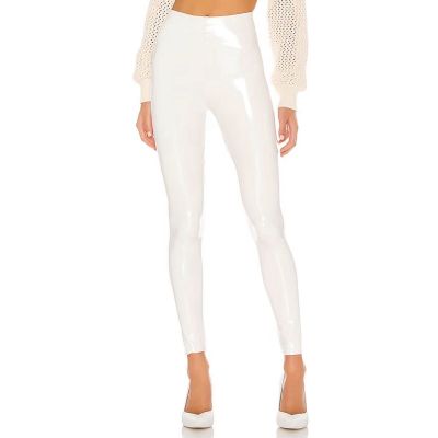 Commando Faux Leather Leggings White Shiny Patent Finish Control Top, Size S