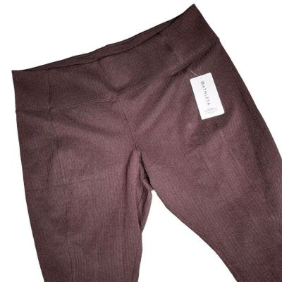 Athleta NWT Women's Delancey Herringbone Athletic Tights in Brown Size 3X