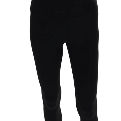 Lululemon Womens Pull On Mid Rise Cropped Athletic Leggings Black Size 4