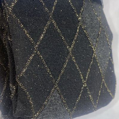 Simply Vera VERA WANG Fashion Control Top Tights Black & Gold Argyle Size 3