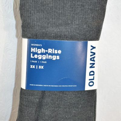 Old Navy High Rise Rib-Knit Leggings Gray Size 3X Women's New