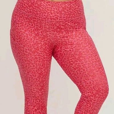 Torrid Active Pink Leopard Performance Core Crop Leggings Size 2 2X XXL