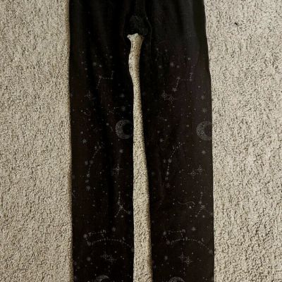 Snag Tights - Short F - Hallow-queen Plus Size Witch Moon Stars & Gold Glitter