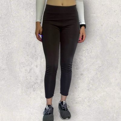 Gray Fuzz Lined Leggings Size S Winter Outdoors Workout Athletic Gym